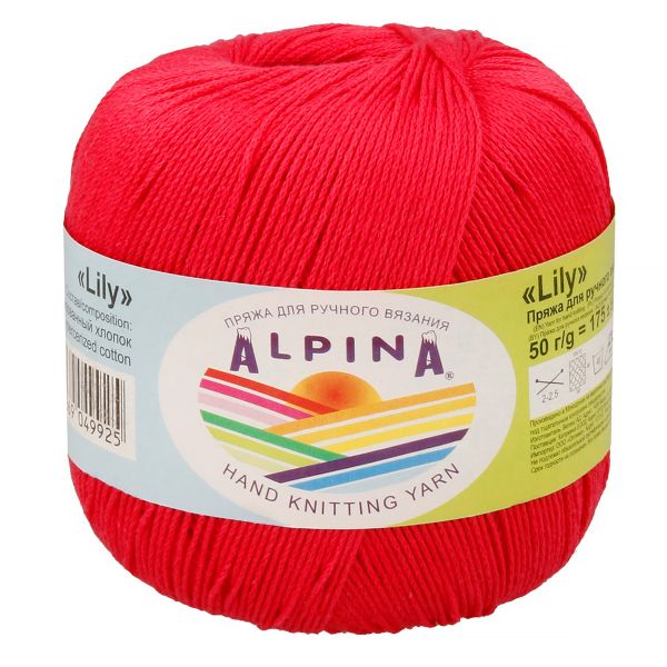 Пряжа Alpina Lily / уп.10 мот. по 50г, 175м, 081 яр.розовый
