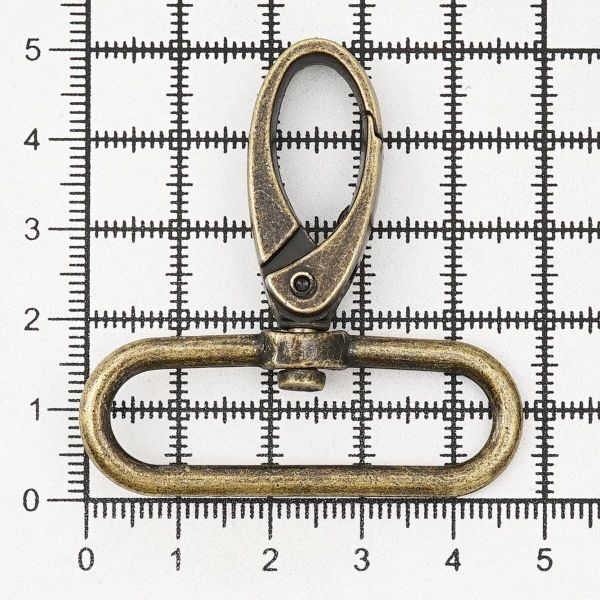 Карабин металл 40 мм (48х52 мм), 2 шт, Hobby&Pro, латунь