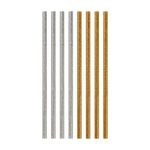 Клеевые стержни для малого клеевого пистолета с блестками ⌀7.2 мм, 20 см, 8 шт, ассорти 1 (золото/серебро), Micron GFGL-7