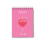 Блокнот на гребне, выборочный лак, A6 80 л., 4 шт, клетка, Если в сердце живёт любовь 01205, Светоч Б122