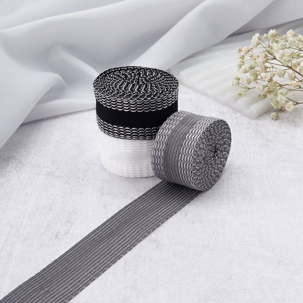 Тесьма брючная клеевая 25.0 мм / 3 шт по 3 метра, цв. черный, белый, серый, 7210-9038