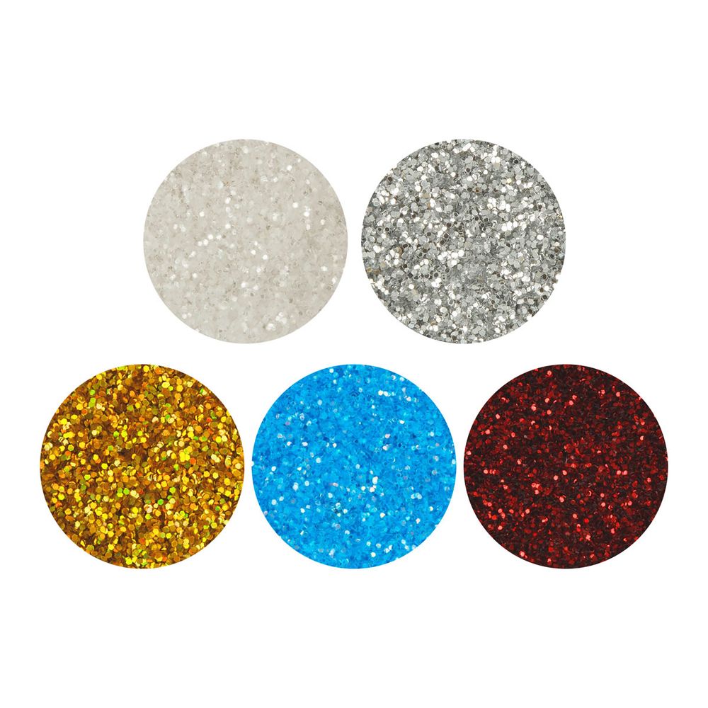 Блестки декоративные ассорти 0.2 мм, 5 уп. по 5 г, 4.5 мл, № 04, Love2art Набор ассорти GLI