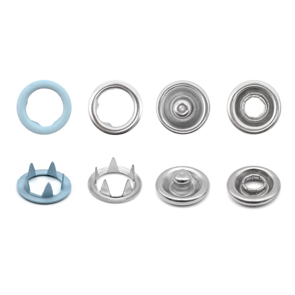 Кнопка рубашечная (джерси) открытая ⌀9.5 мм, ≈1440 шт, МЕТАЛЛ, эмаль, 185 голубой матовый, NEW STAR