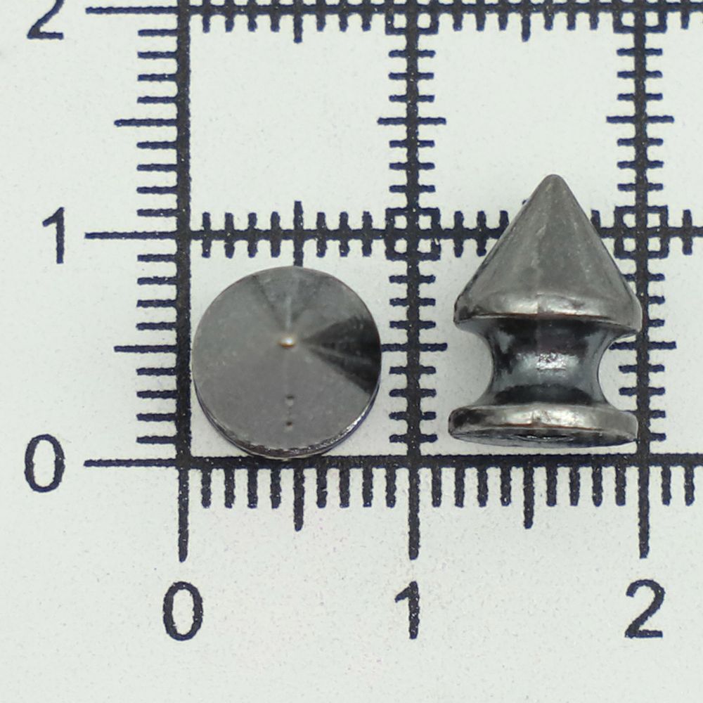 Хольнитены джинсовые ⌀8 мм, h=10 мм, чер.никель мет. пика, 50 шт