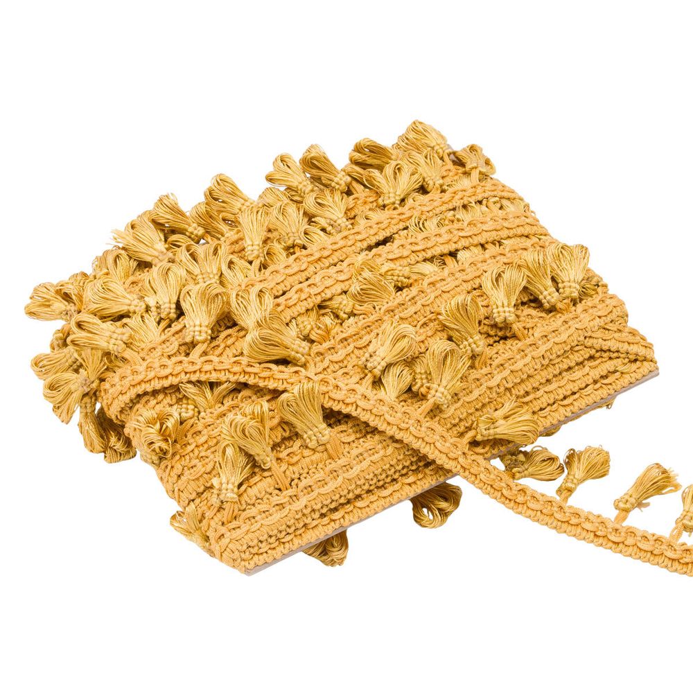 Бахрома отделочная 50.0 мм / 10 метров, с кистями 112 золотистый