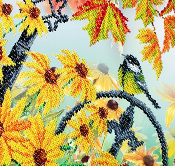 Набор для вышивания бисером Паутинка, Краски осени 28х38 см