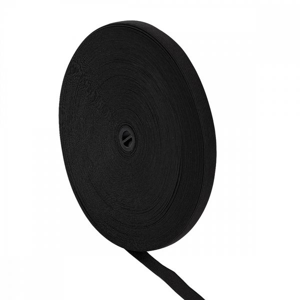 Резинка вязаная 15.0 мм / 40 метров, стандартная 3.9 г/п.м., черный