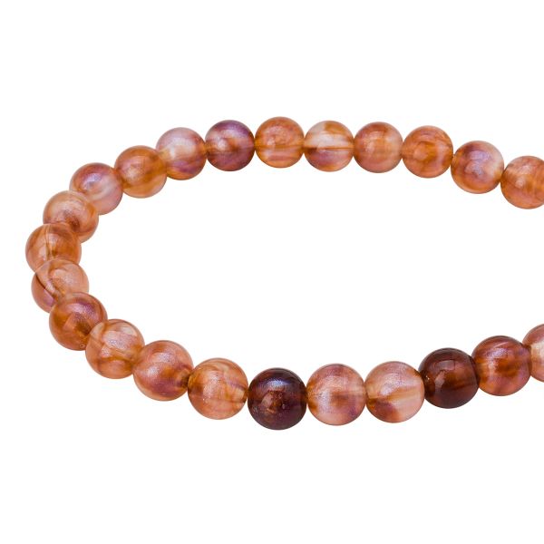 Бусины акрил ⌀10 мм, 500 г, дымка с АВ шиммером, круглые, AD035 янтарный, (7748708)2010 , Astra&Craft