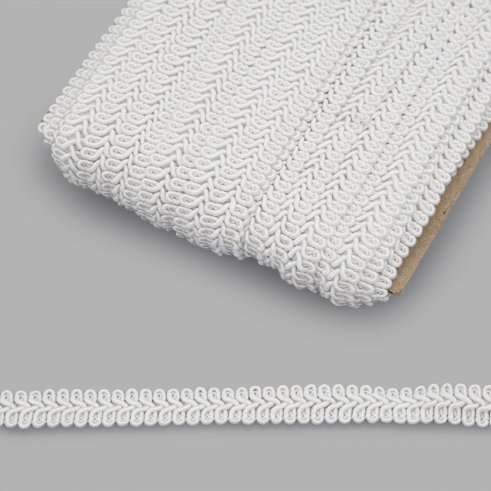 Тесьма отделочная Шанель 13 мм, 25 м, SR001 белый