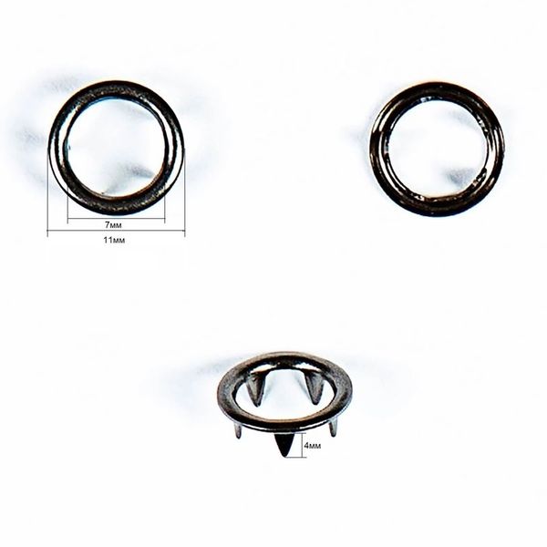 Часть кнопки рубашечной ⌀11 мм (A, D-части), черн. никель, 100 шт, BIG