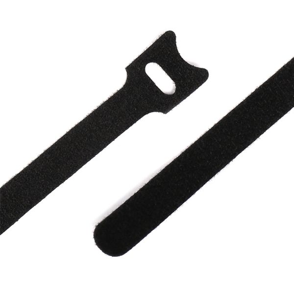Лента контактная липучка (велкро) хомут 30 мм, 1,2 см, 100 шт, черный, кач.