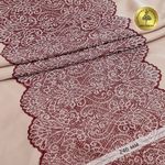 Кружево бельевое эластичное 225 мм / 3 м, 40992 цв.бордо+св.розовый, Kruzhevo