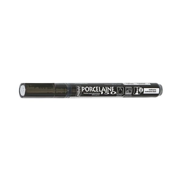 Маркер по керамике Porcelaine 150 1.2 мм, перо круглое, 6 шт, 020009 антрацит, Pebeo