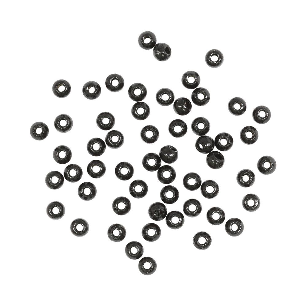 Бусины дерево черный, 4 мм, 155 шт, Glorex /TOS/