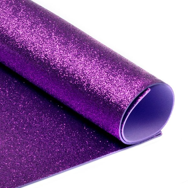 Фоамиран глиттерный 2 мм, GLIT.H017, цв. сиреневый, 20х30 см 10 листов