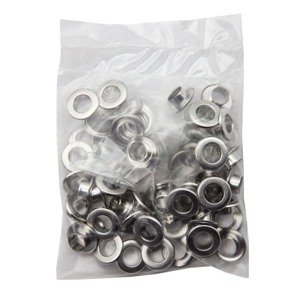 Люверсы металл ⌀_8.0 мм (внутр.), латунь, цв.никель плоский, 50 шт, BIG