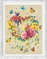 Набор для вышивания нитками Чудесная игла, Нежность Сердца 26х34 см