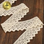 Кружево вязаное (тесьма) 50 мм / 3 метра, хлопок, TR.1003 цв.02 натуральный, Kruzhevo