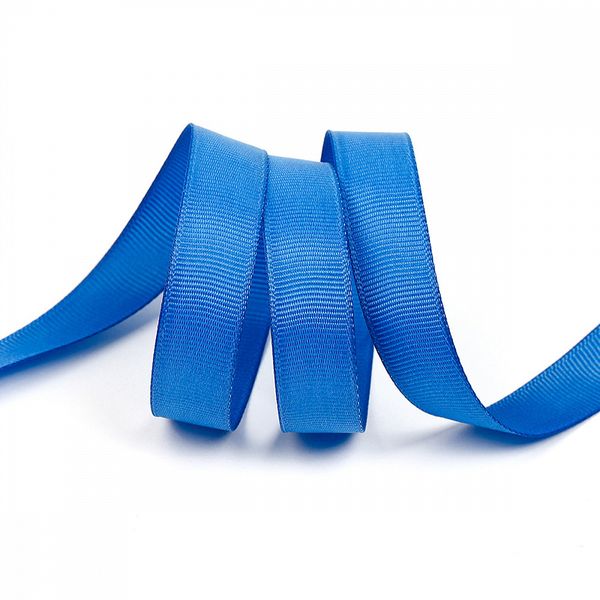 Лента репсовая (в рубчик) 15.0 мм, 366 ярк.синий, уп. 27,4м
