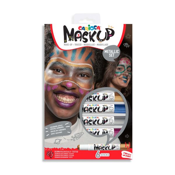 Грим-стик для лица metallic MaskUp 6 цв, 43155, Carioca