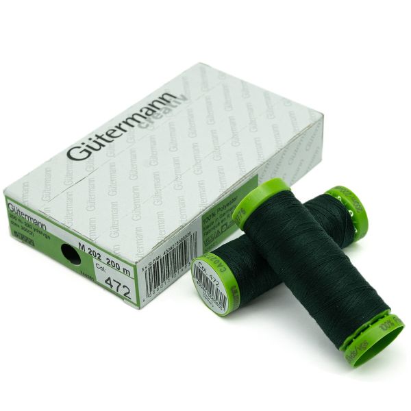 Нитки для тонких тканей Gutermann Extra Fine 150, 200м, 472 т.бутылочный, 5 катушек