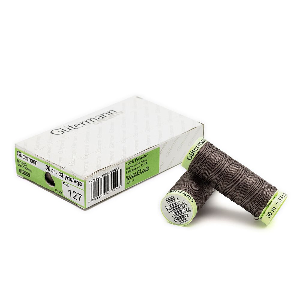 Нитки отделочные Gutermann Top Stitch, 30м, 127 т.серо-сиреневый, 5 катушек