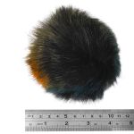 Помпон из искусственного меха 120 мм, 5 зеленый мультиколор