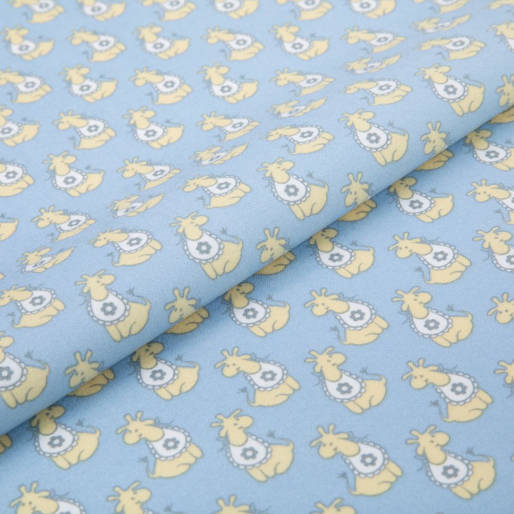 Ткань для пэчворка Peppy Молочные сны фланель, рулон 112 см / 5 метров, МС-01 голубой, Peppy