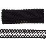 Кружево гипюр (плетёное) 33 мм, черный, 13.71 м
