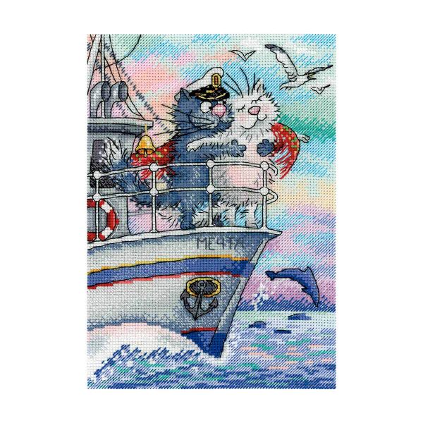 Набор для вышивания нитками МП Студия, Море любви 18х12 см