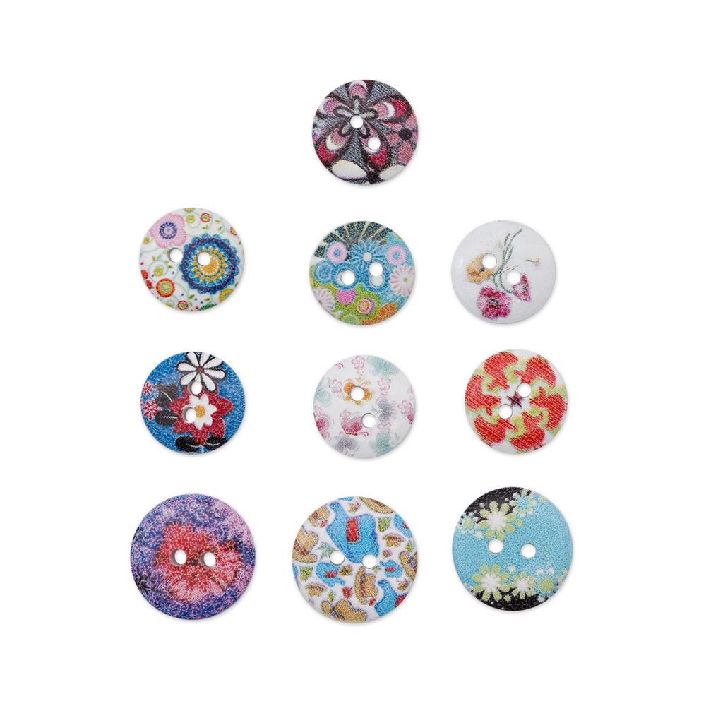 Украшения декоративные пуговицы деревянные Ассорти №9, 15-18 мм, 100 шт