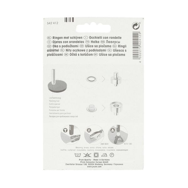 Люверсы металл ⌀_5.0 мм (внутр.), цв.состаренное железо, Prym, 40 шт