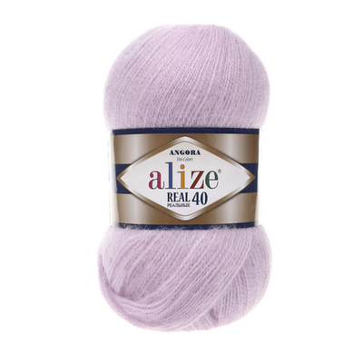 Пряжа Alize (Ализе) Angora Real 40 / уп.5 мот. по 100 г, 430м, 027 лиловый A