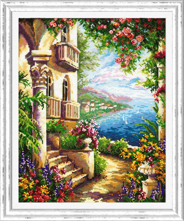 Набор для вышивания нитками Чудесная игла, У Черного моря 33х40 см