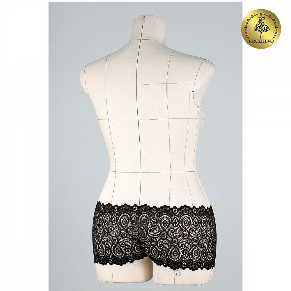 Кружево бельевое эластичное 180 мм / 25 м, 263, цв.003 черный, Kruzhevo
