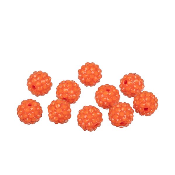 Бусины пластик ⌀14 мм, 10 шт, №16 ярко-оранжевый, Zlatka BWR-14