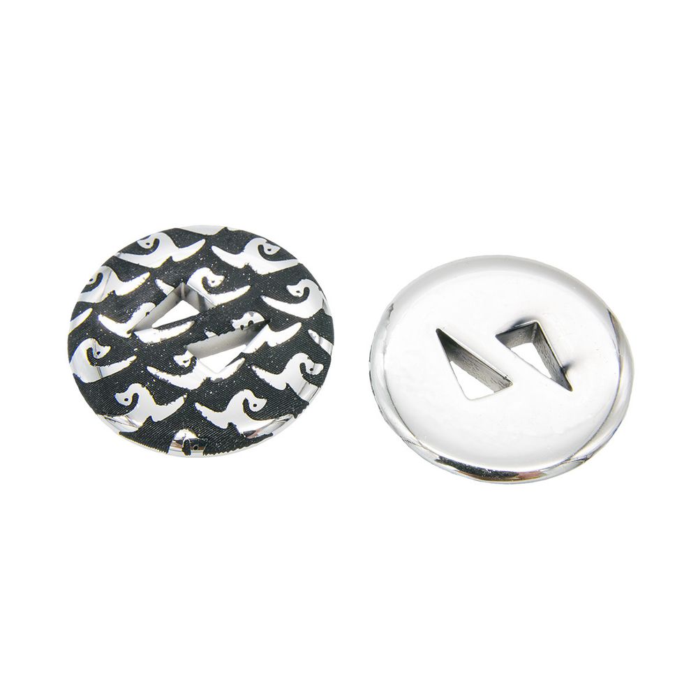 Пуговицы на ножке пальтовые, черный/серебро, 48L (черный), 24 шт