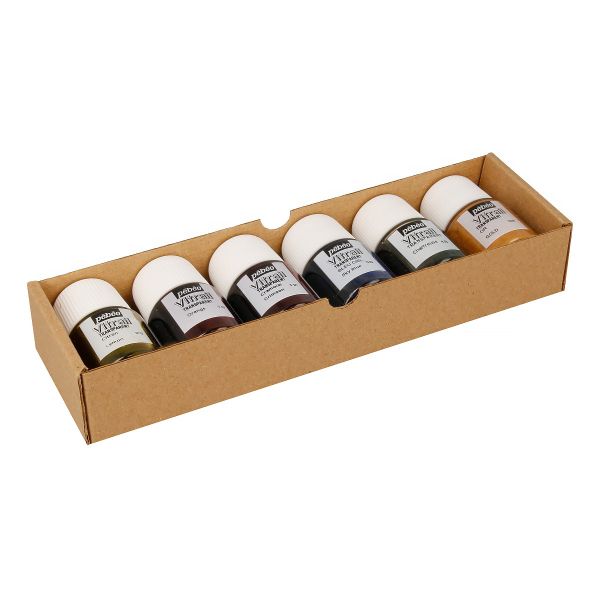 Набор красок Pebeo Vitrail Открытие по стеклу и металлу 6 цв. 20 мл