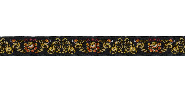 Лента (тесьма) жаккардовая 16.0 мм / 10±0.5 метров, черный, Gamma DBTRJ-82