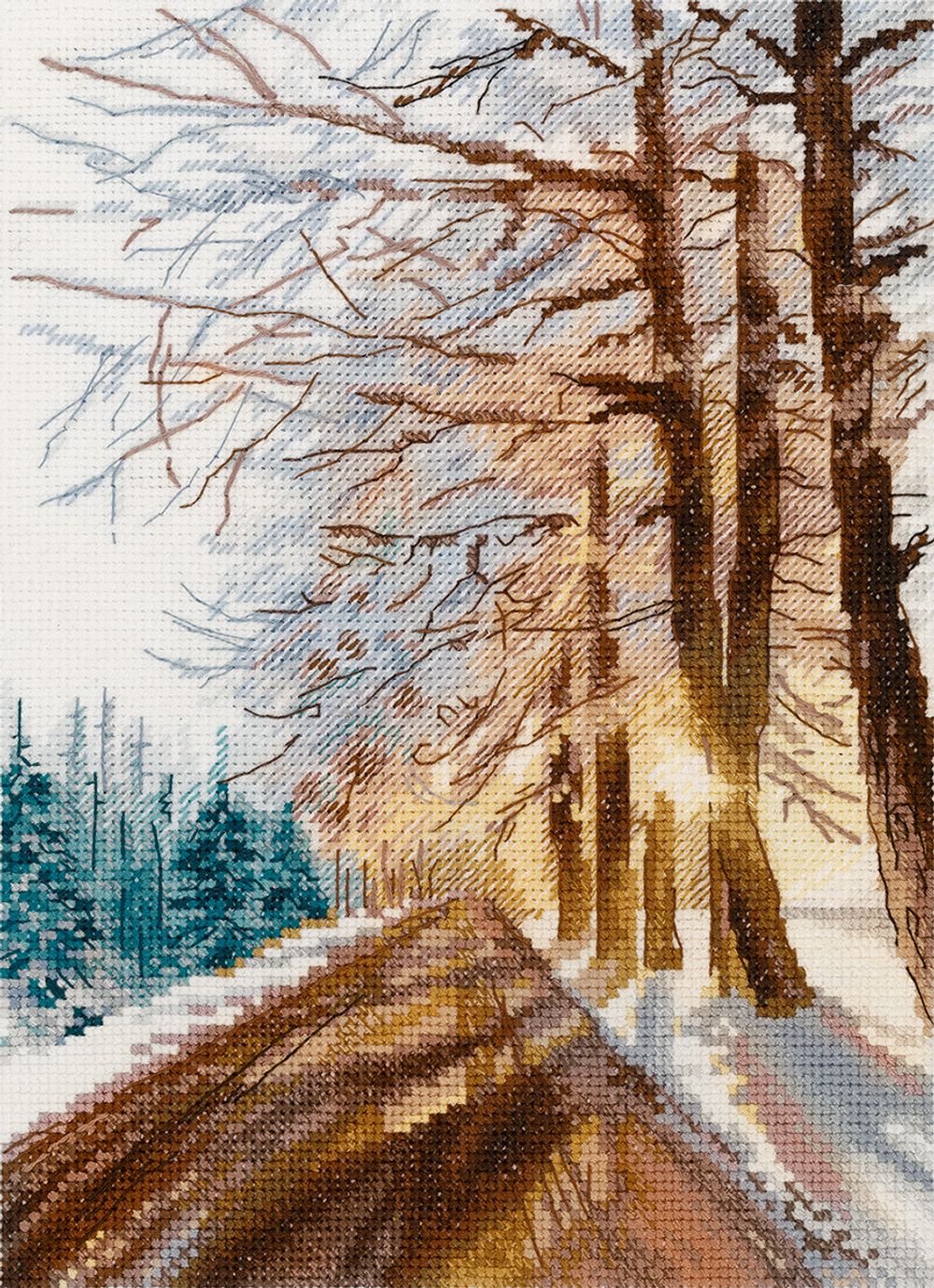 Набор для вышивания нитками Panna PS-7478, Морозный день, 16х21.5 см
