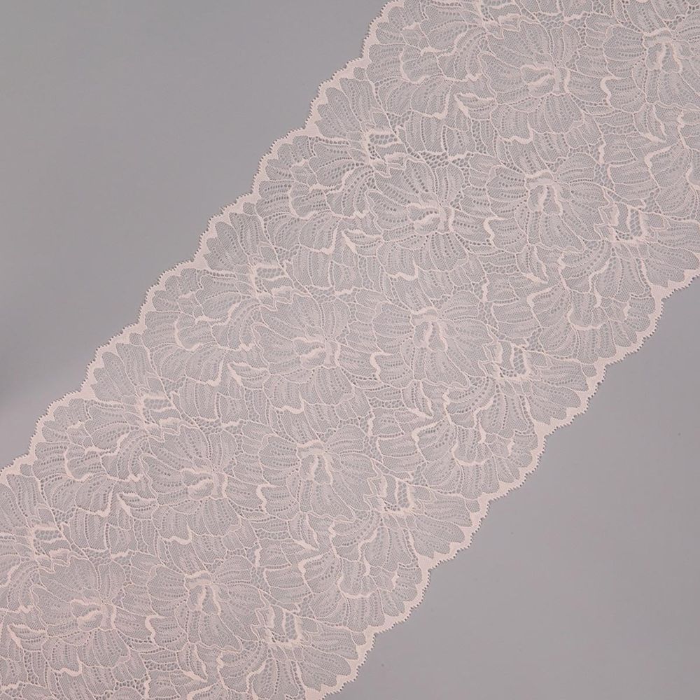 Кружево бельевое эластичное 240 мм / 13.72 м, цв. C571 молочный