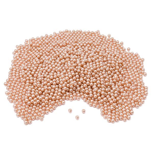 Бусины пластик под жемчуг ⌀8 мм, 500 г, цветные, круглые, A44 телесный, Astra&Craft, LY-264
