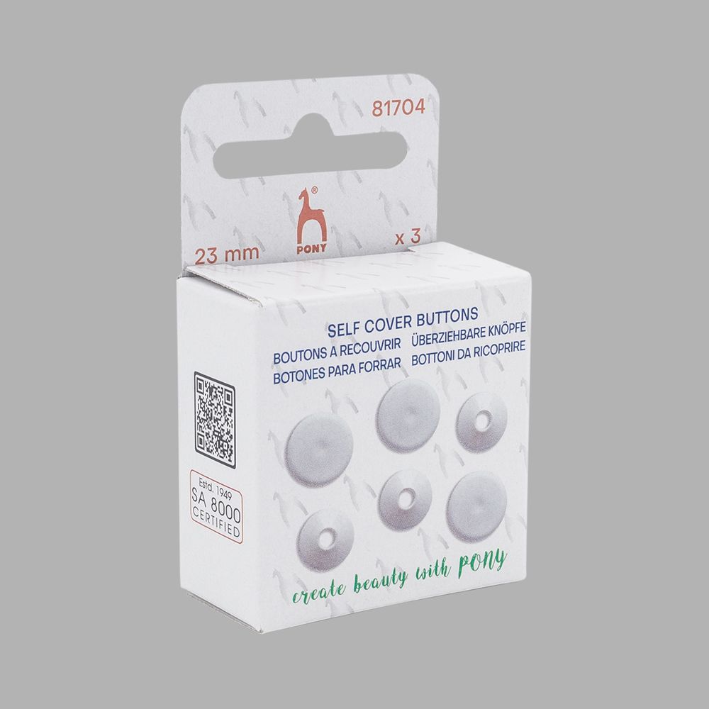 Пуговицы под обтяжку защелкивающиеся 36L = 23 мм на ножке, пластик, 3 шт, Pony, 81704