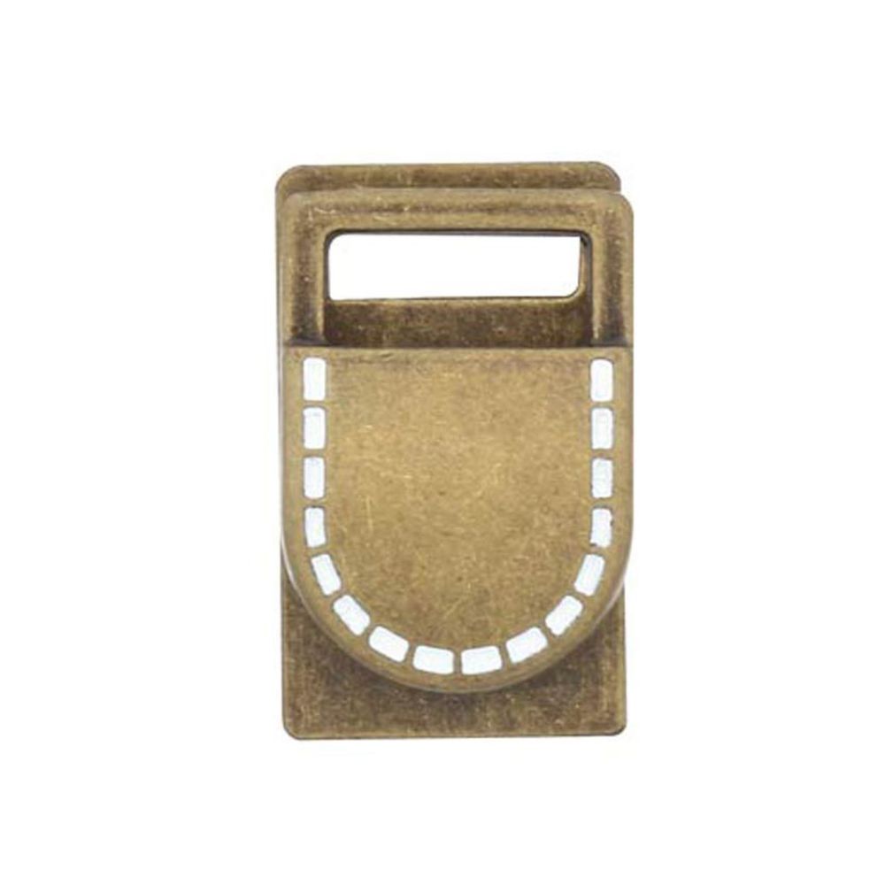 Застежка декоративная с кнопкой 10.5 мм латунь/цв. белый отстрочка мет, 4 шт