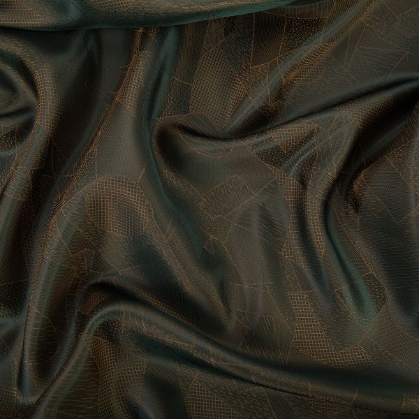 Ткань подкладочная (таффета) с рисунком 96 г/м², 100х145 см, 022 т.оливковый (абстракция), Gamma JTR