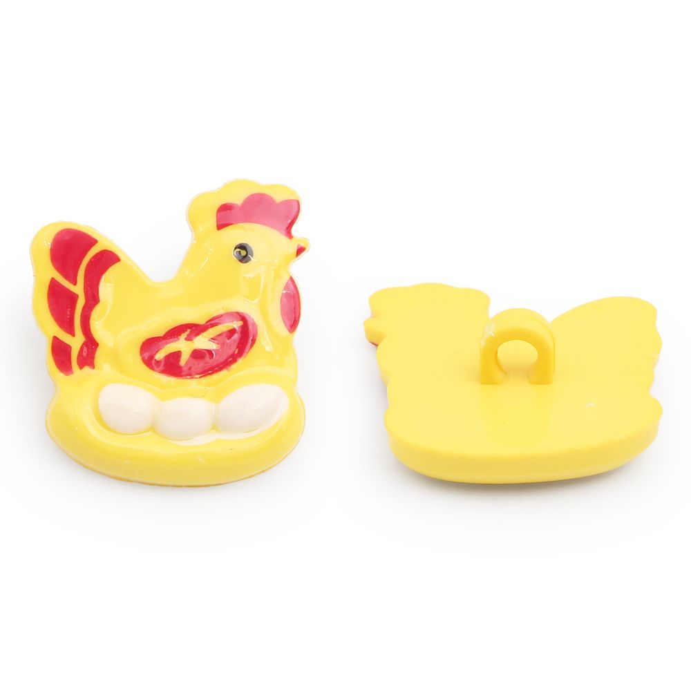 Пуговицы детские Курица 38/1 4 шт, (D19 желтый) QN920-W2, Magic Buttons