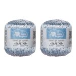 Пряжа Люблю вязать Пайетки / уп.2 мот. по 50 г, 260 м, 072 серебро/серебро