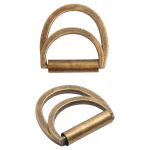 Полукольцо двойное металл внутр. 25 мм (внешн. 32х30 мм), 2 шт, металл, бронза, MT-1852