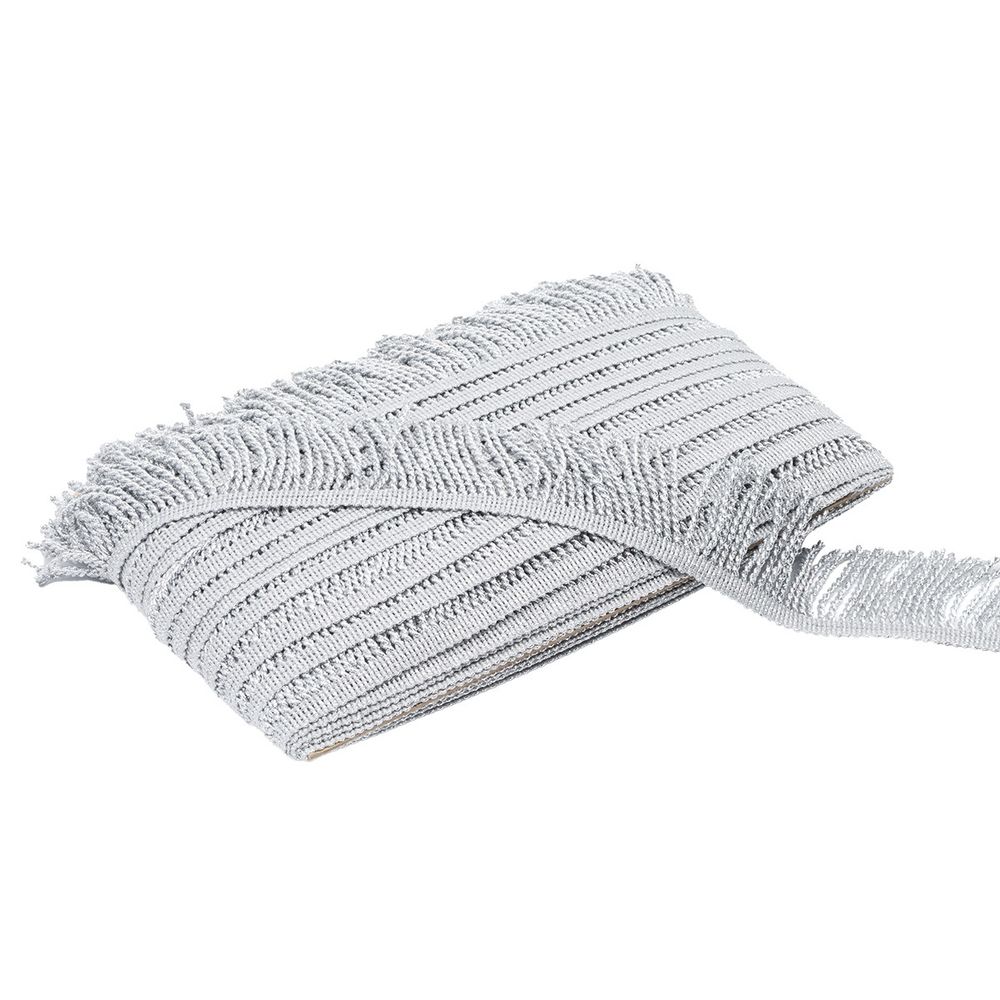 Бахрома отделочная 70.0 мм / 25 метров, крученая, цв.серебро, Hobby&Pro