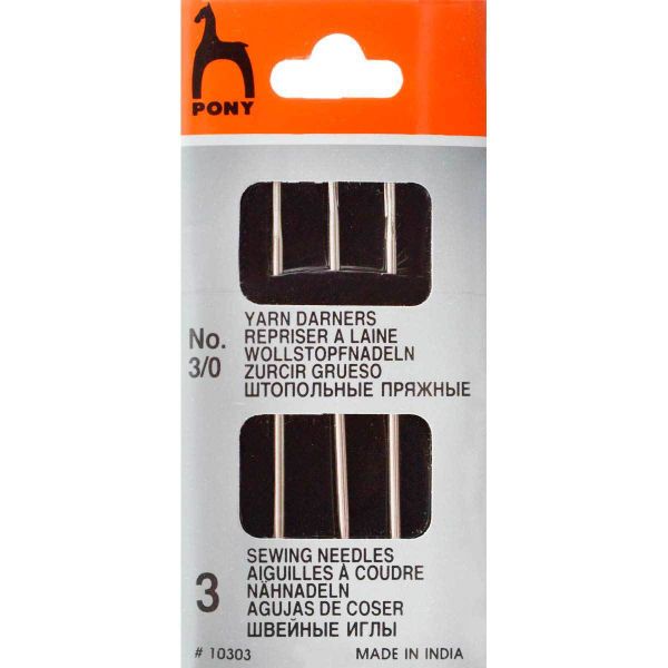 Иглы ручные ремонтные универсальные №3/0,3 шт, Pony